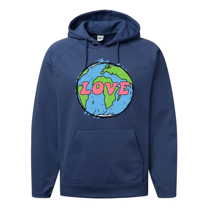 Earth Day LOVE The Earth For Women Or Her Performance Fleece Hoodie