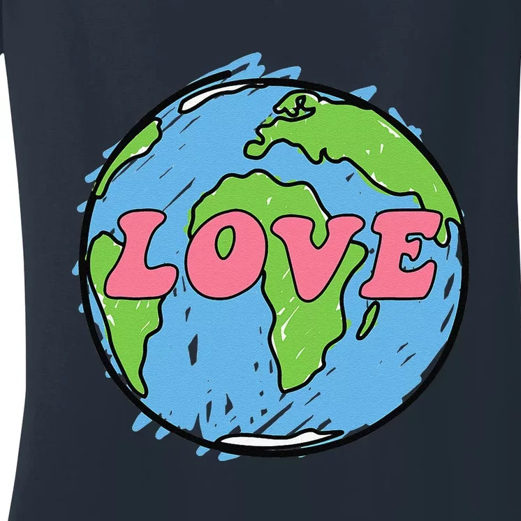 Earth Day LOVE The Earth For Women Or Her Women's V-Neck T-Shirt