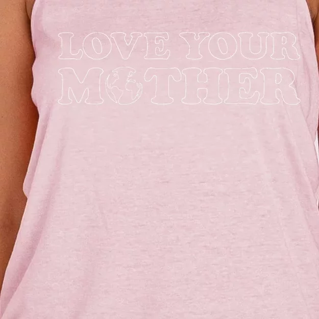 Earth Day Love Your Mother Women's Women's Knotted Racerback Tank