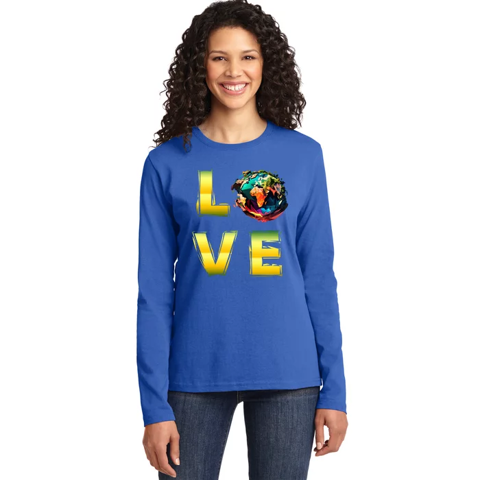 Earth Day Love Climategreat Giftfriendly Earth Protection Gift Ladies Long Sleeve Shirt