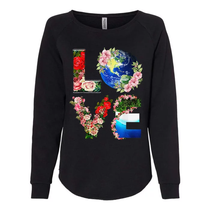 Earth Day Love Flowers Cute Earth Day Womens California Wash Sweatshirt