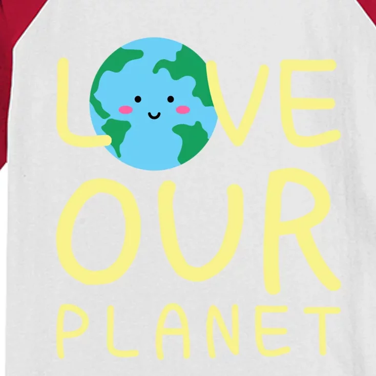 Earth Day Love Our Planet Protect The Environt Kawaii Gift Kids Colorblock Raglan Jersey