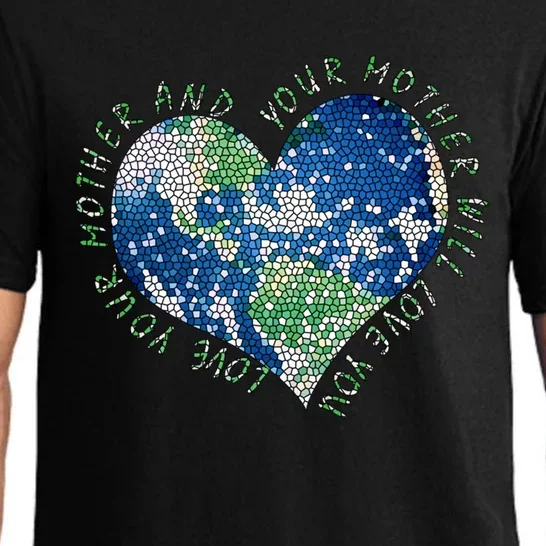 Earth Day Love Your Mother Heart Earth Climate Conservation Gift Pajama Set