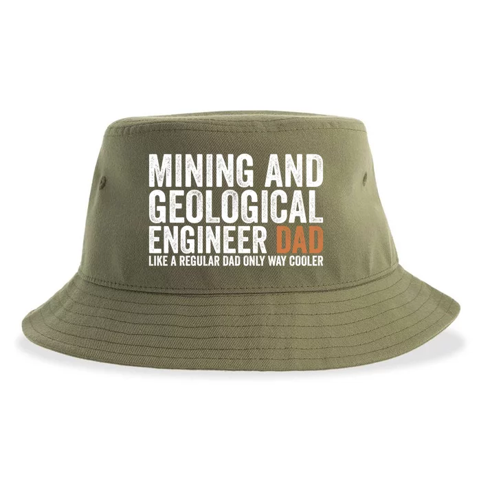 Engineer Dad Like Regular Dad Gift Mining Geological Engineer Gift Sustainable Bucket Hat