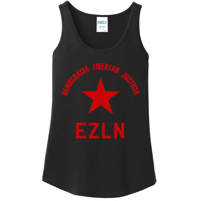 EZLN Democracia Libertad Justicia  Zapatista Socialist Ladies Essential Tank