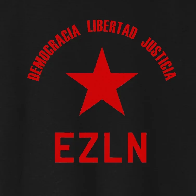 EZLN Democracia Libertad Justicia  Zapatista Socialist Women's Crop Top Tee