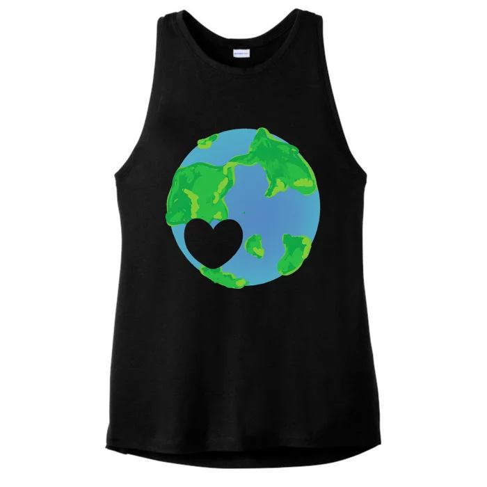 Earth Day Love Earthy Hippie Heart Earth Day Ladies Tri-Blend Wicking Tank