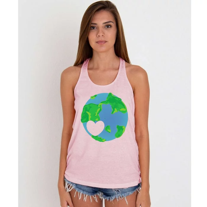 Earth Day Love Earthy Hippie Heart Earth Day Women's Knotted Racerback Tank