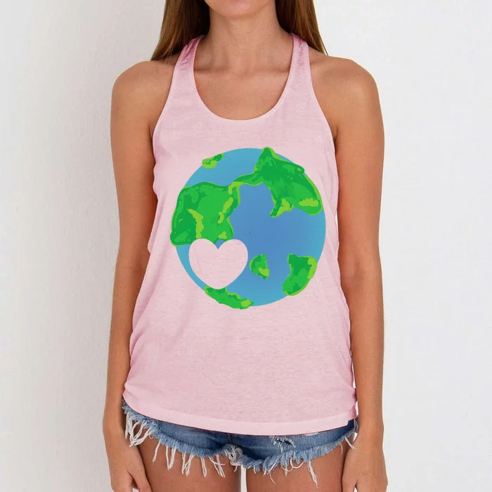 Earth Day Love Earthy Hippie Heart Earth Day Women's Knotted Racerback Tank