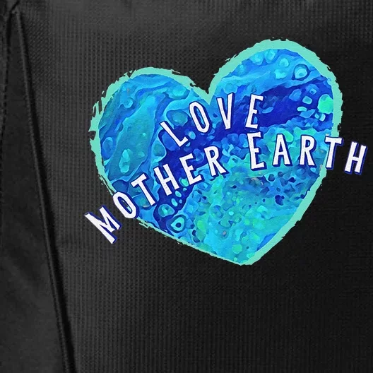 Earth Day Love Mother Earth Original Art Painted Earth Heart City Backpack