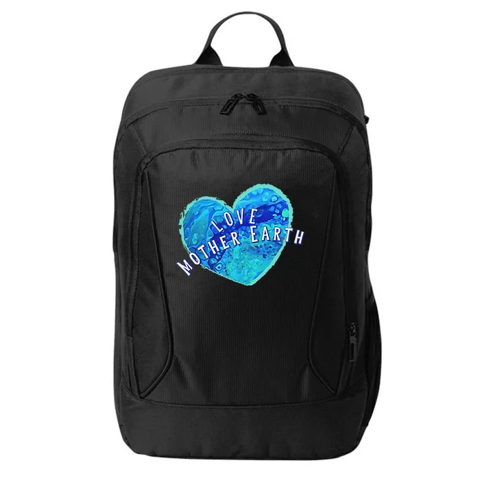 Earth Day Love Mother Earth Original Art Painted Earth Heart City Backpack