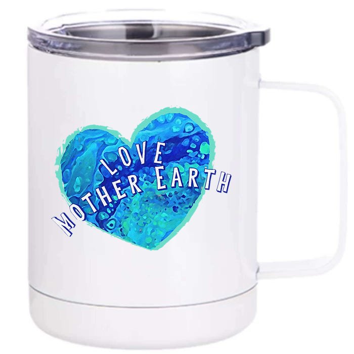 Earth Day Love Mother Earth Original Art Painted Earth Heart Front & Back 12oz Stainless Steel Tumbler Cup