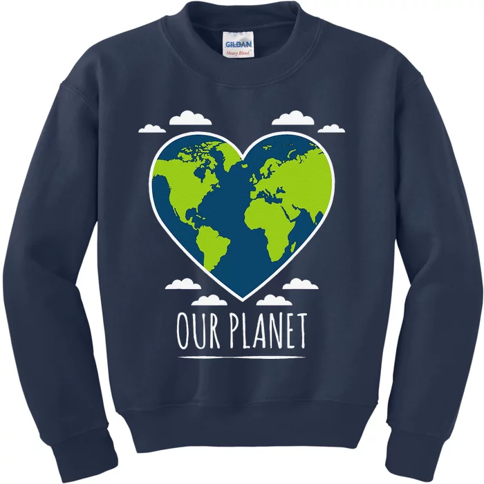 Earth Day Love Our Planet Climate Change Awareness Kids Sweatshirt