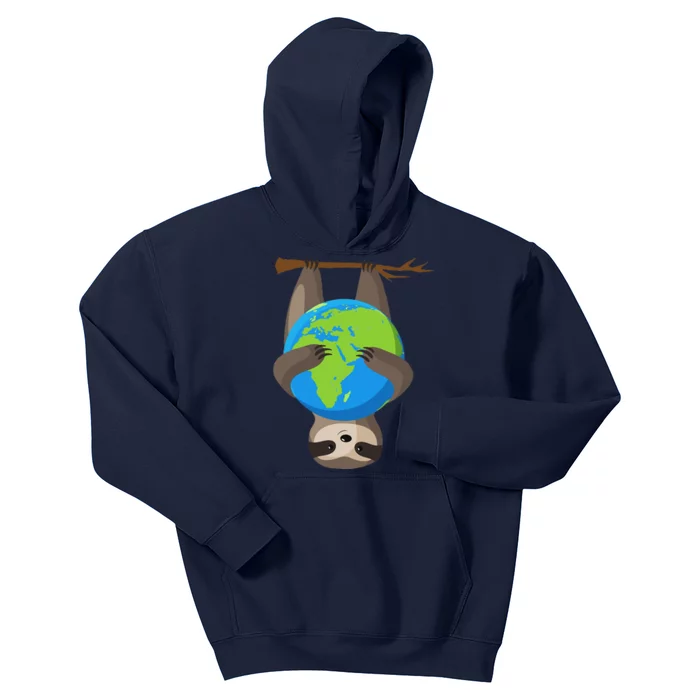 Earth Day Love The Earth Sloth Environmentalist Ecology Kids Hoodie