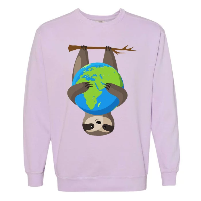 Earth Day Love The Earth Sloth Environmentalist Ecology Garment-Dyed Sweatshirt