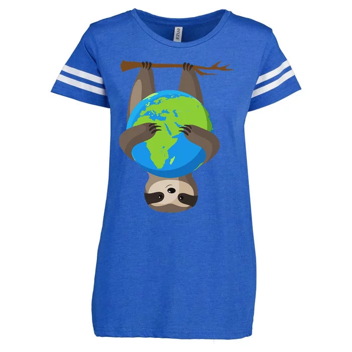 Earth Day Love The Earth Sloth Environmentalist Ecology Enza Ladies Jersey Football T-Shirt