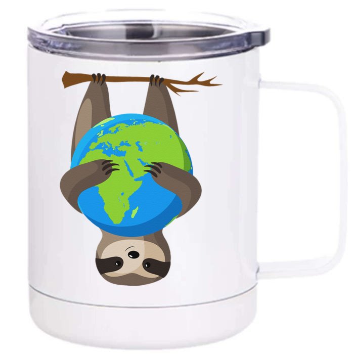 Earth Day Love The Earth Sloth Environmentalist Ecology Front & Back 12oz Stainless Steel Tumbler Cup