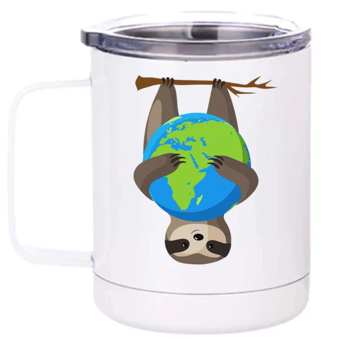 Earth Day Love The Earth Sloth Environmentalist Ecology Front & Back 12oz Stainless Steel Tumbler Cup