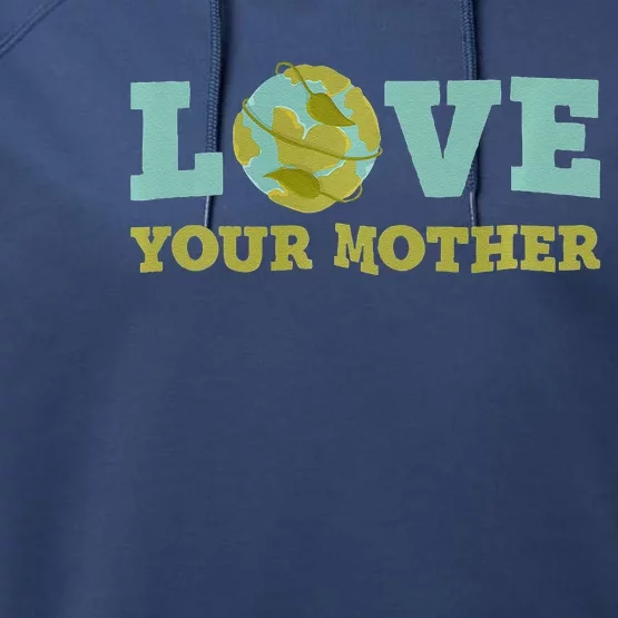 Earth Day Love Your Mother Planet Environment Women Performance Fleece Hoodie