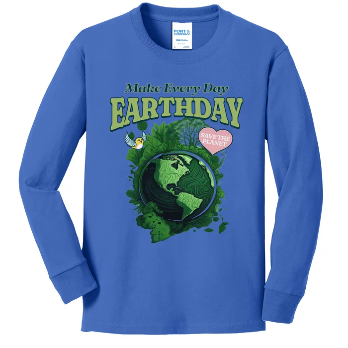 Earth Day Make Everyday Earth Day Cute Gift Kids Long Sleeve Shirt