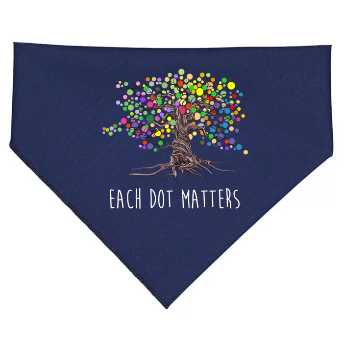 Each Dot Matters Colorful Unity Tree USA-Made Doggie Bandana