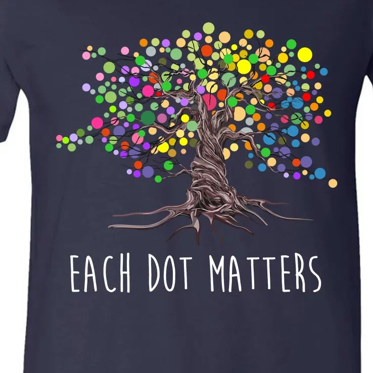 Each Dot Matters Colorful Unity Tree V-Neck T-Shirt