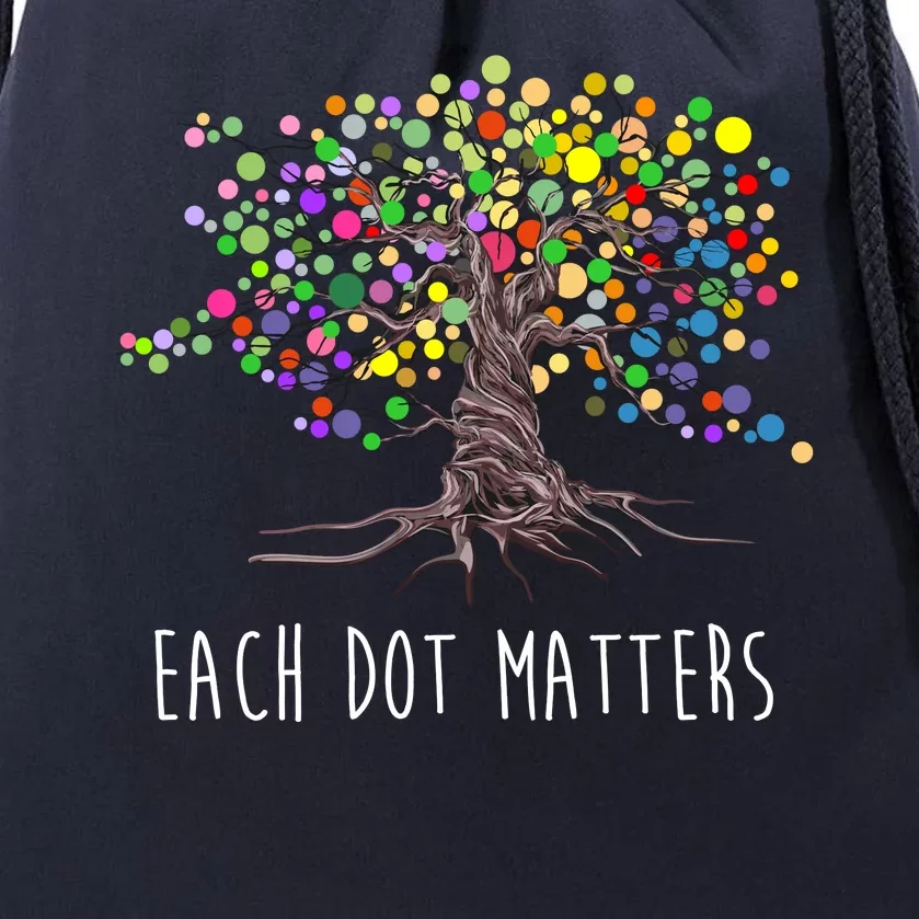 Each Dot Matters Colorful Unity Tree Drawstring Bag