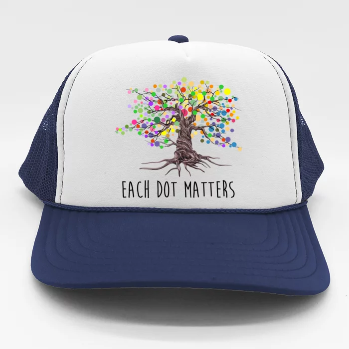 Each Dot Matters Colorful Unity Tree Trucker Hat