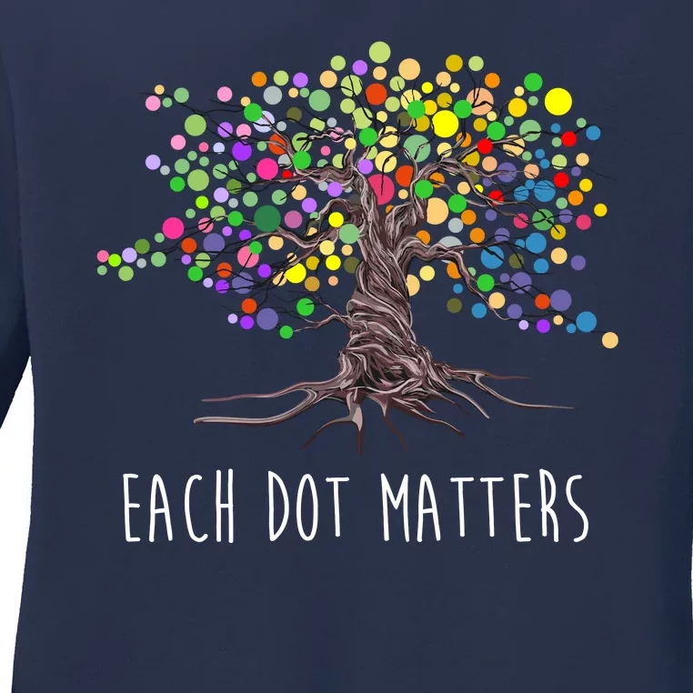 Each Dot Matters Colorful Unity Tree Ladies Long Sleeve Shirt