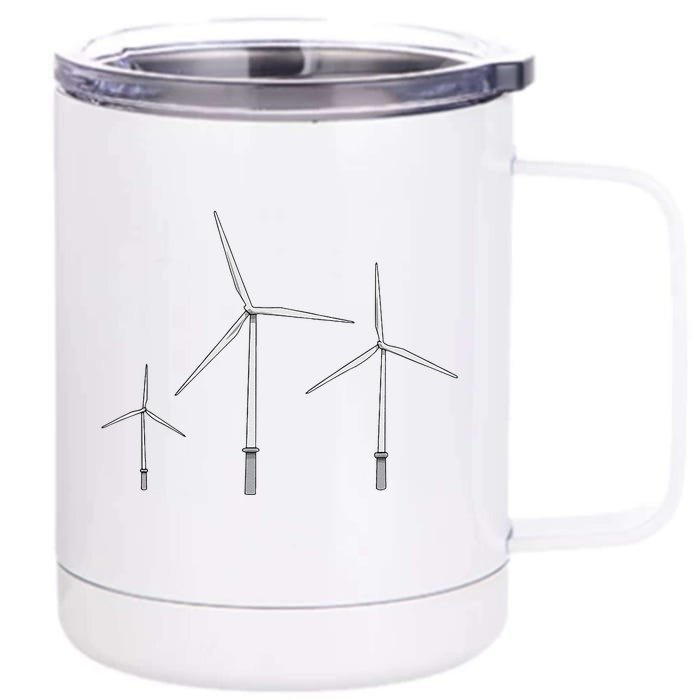 Earth Day Modern Windmills Front & Back 12oz Stainless Steel Tumbler Cup