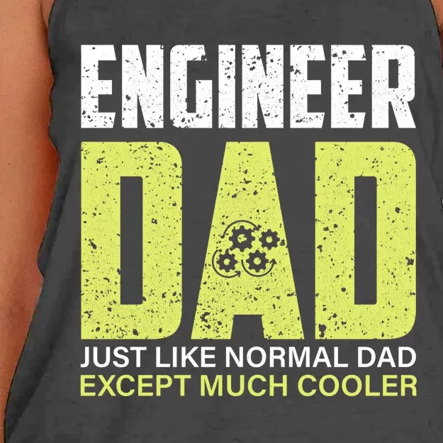 Engineers Dad Much Cooler Meaningful Gift Women's Knotted Racerback Tank