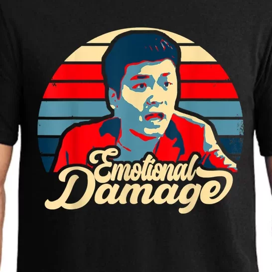 Emotional Damage Meme Funny Asian Guy Retro Hope Sunset Pajama Set