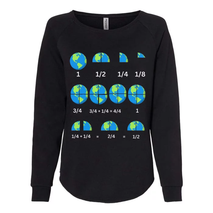 Earth Day Math Fractions Funny Nerd Teacher Womens California Wash Sweatshirt