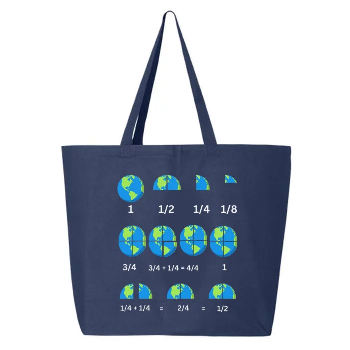 Earth Day Math Fractions Funny Nerd Teacher 25L Jumbo Tote