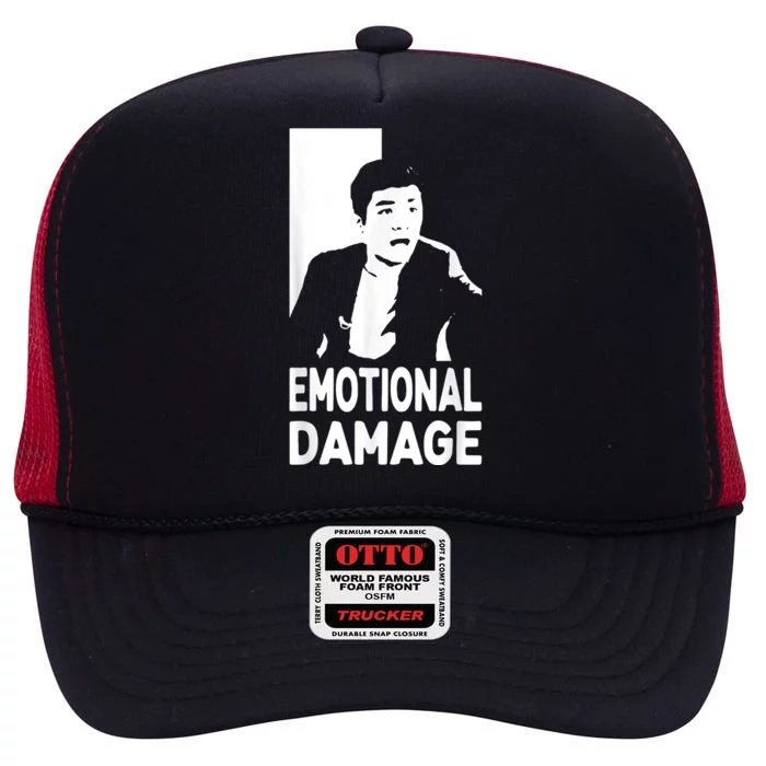 Emotional Damage Meme Asian Guy Cute Funny Quote High Crown Mesh Trucker Hat