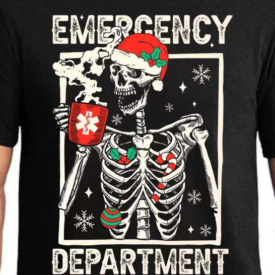 Emergency Departt Merry Christmas Skeleton Ed Tech Nurses Gift Pajama Set