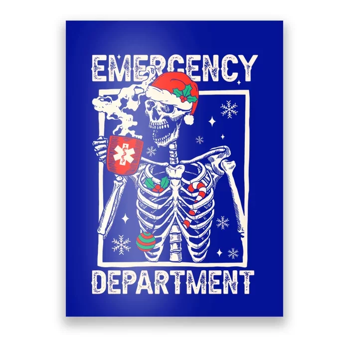 Emergency Departt Merry Christmas Skeleton Ed Tech Nurses Gift Poster