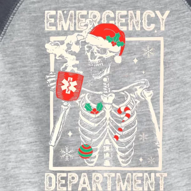 Emergency Departt Merry Christmas Skeleton Ed Tech Nurses Gift Toddler Fine Jersey T-Shirt