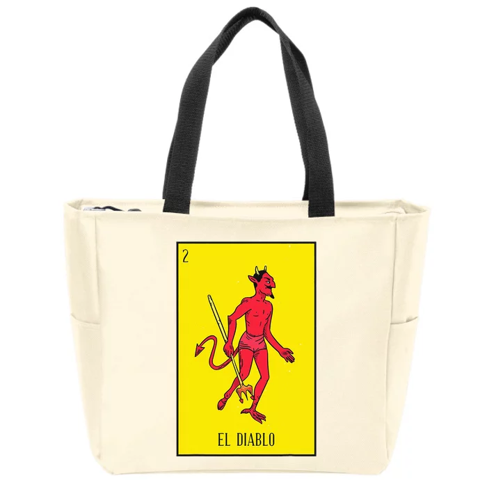 El Diablo Mexican Lottery Culture Zip Tote Bag