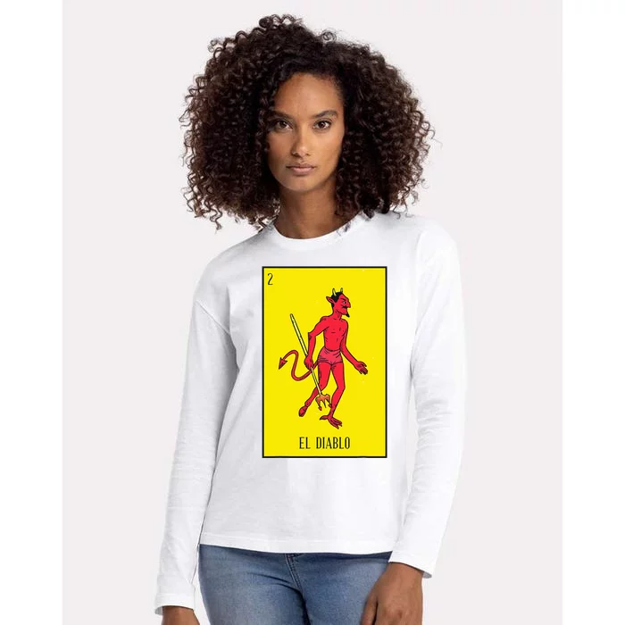 El Diablo Mexican Lottery Culture Womens Cotton Relaxed Long Sleeve T-Shirt