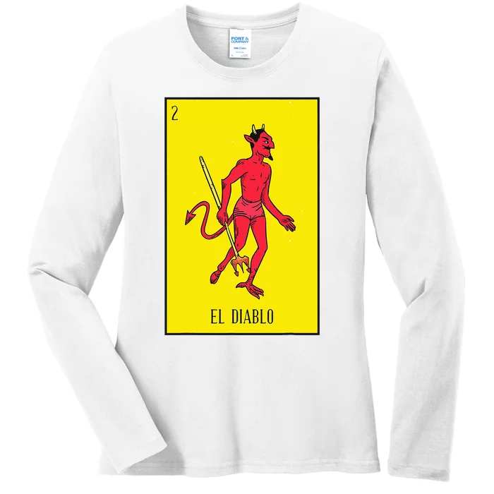 El Diablo Mexican Lottery Culture Ladies Long Sleeve Shirt