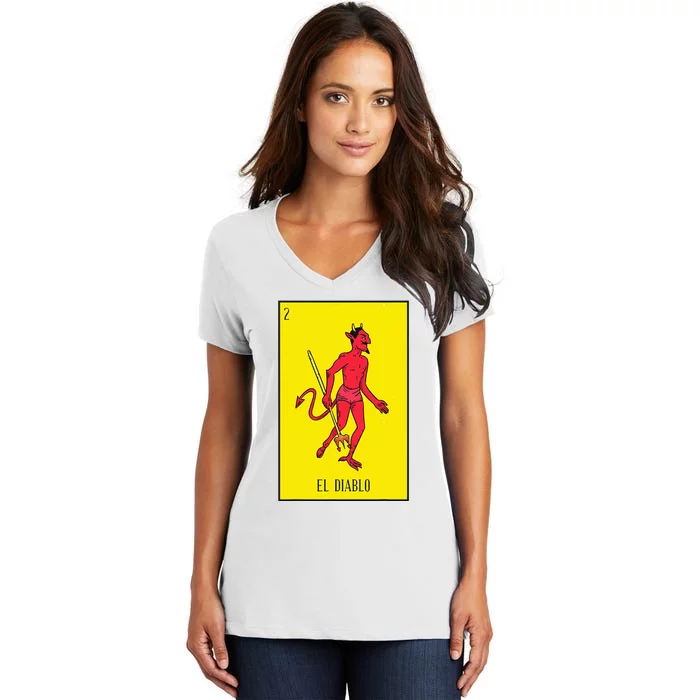 El Diablo Mexican Lottery Culture Women's V-Neck T-Shirt