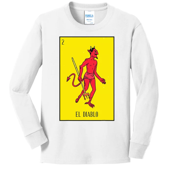 El Diablo Mexican Lottery Culture Kids Long Sleeve Shirt