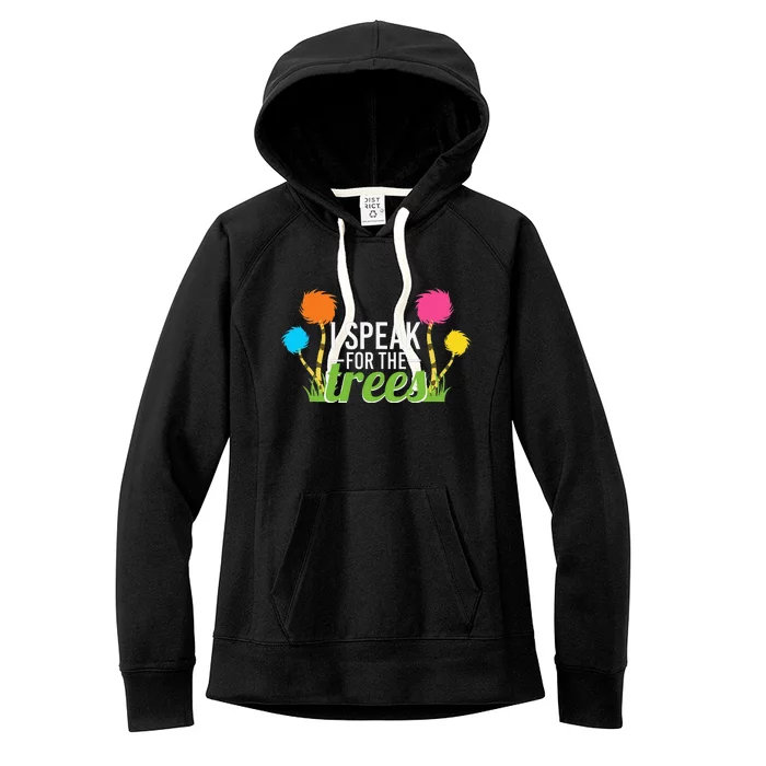 Earth Day Nature Lover Design Speak For The Trees Women's Fleece Hoodie