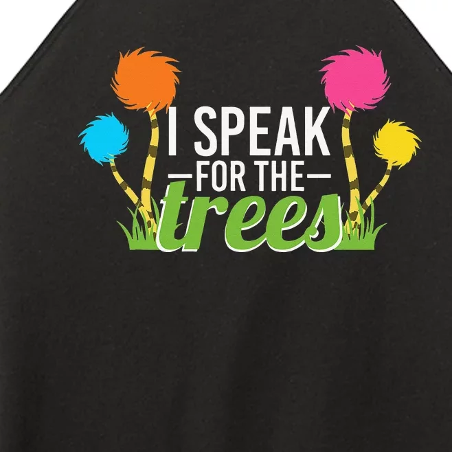 Earth Day Nature Lover Design Speak For The Trees Women’s Perfect Tri Rocker Tank