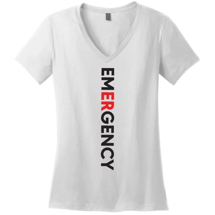 Emergency Department Nurse ER Nurse Women's V-Neck T-Shirt