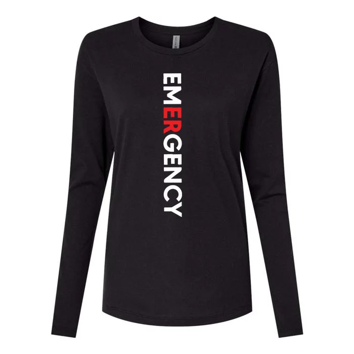 Emergency Department Nurse ER Nurse Womens Cotton Relaxed Long Sleeve T-Shirt