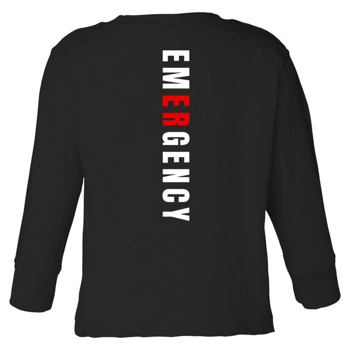 Emergency Department Nurse Front & Back Toddler Long Sleeve Shirt