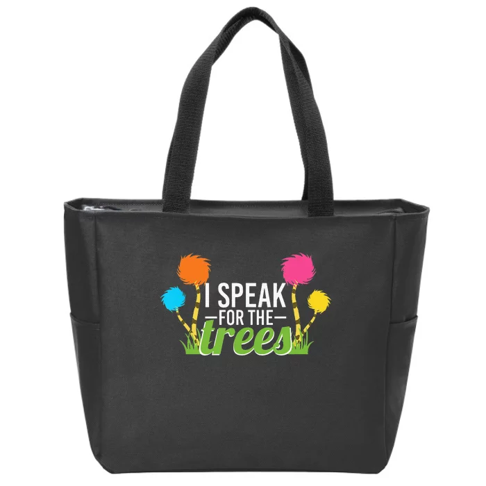 Earth Day Nature Lover Design Speak For The Trees Zip Tote Bag