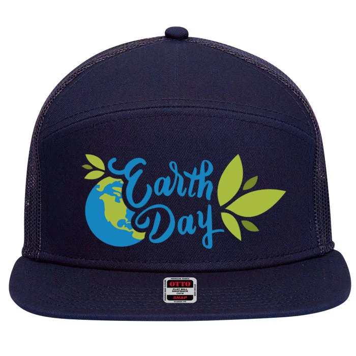 Earth Day Nature Awareness 7 Panel Mesh Trucker Snapback Hat